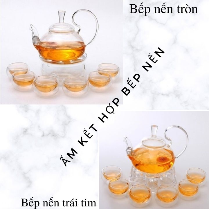 Ấm Thủy Tinh Quai Vổng BAT 21 đế tim